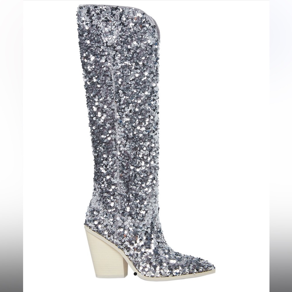Steve Madden Velvet and Sequined Boots Sz8 💎